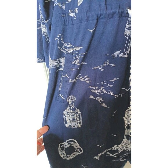 Lands End Dress Cover Up Sz Medium Hooded Drawstring Pockets Full Zip  Nautical - Picture 6 of 10